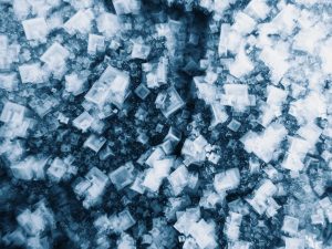 Cubed ice viewed from directly above